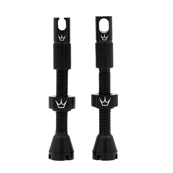 Peaty's Alloy Presta Valve Stem 42mm Pair Black