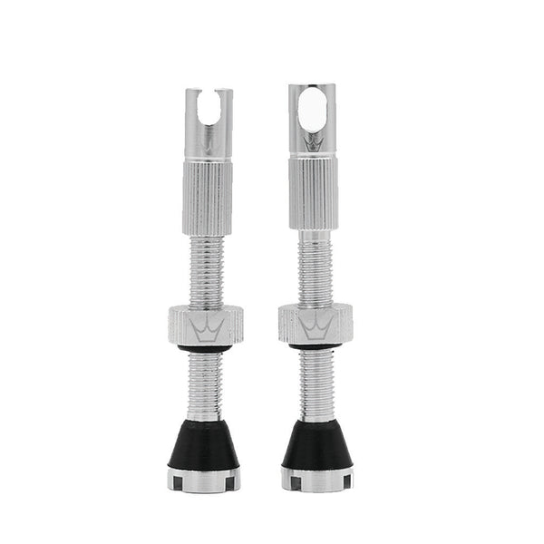 Peaty's Alloy Presta Valve Stem 60mm Pair Silver 