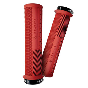Peaty's Race Control Knurl Thick Lock-On Grips Pair Red
