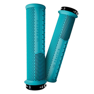 Peaty's Race Control Knurl Thick Lock-On Grips Pair Turq