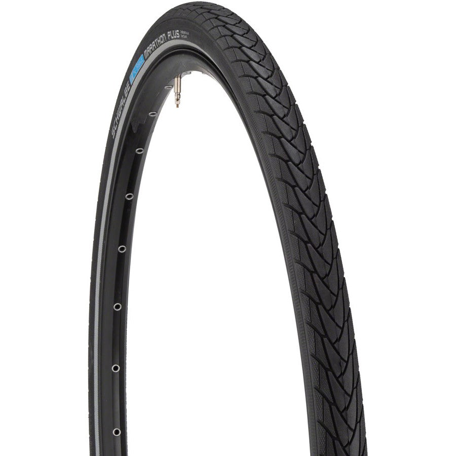 Schwalbe Marathon Plus Tire - 700 x 38 Clincher Wire Black/Reflective Performance Line - Lenny's Bike Shop